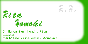 rita homoki business card